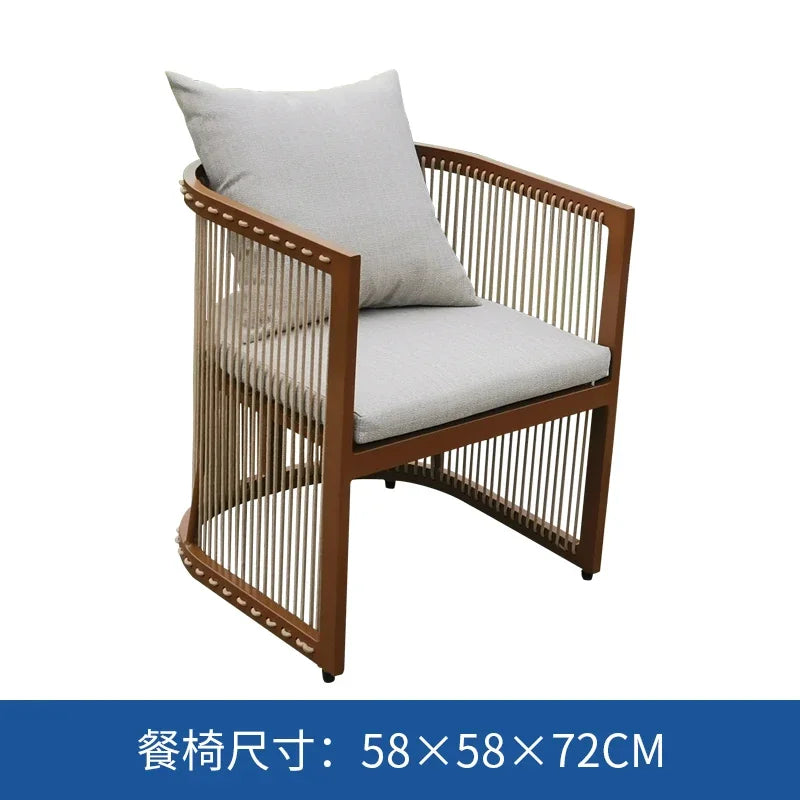 YFY outdoor rattan sofa courtyard open-air hotel leisure dining chair garden waterproof coffee table combination