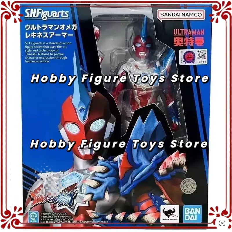Ultraman Omega Bandai Original SHF Blue Dragon and White Tiger Armored Suit Action Figure Statue Decoration Item for Anime Gifts