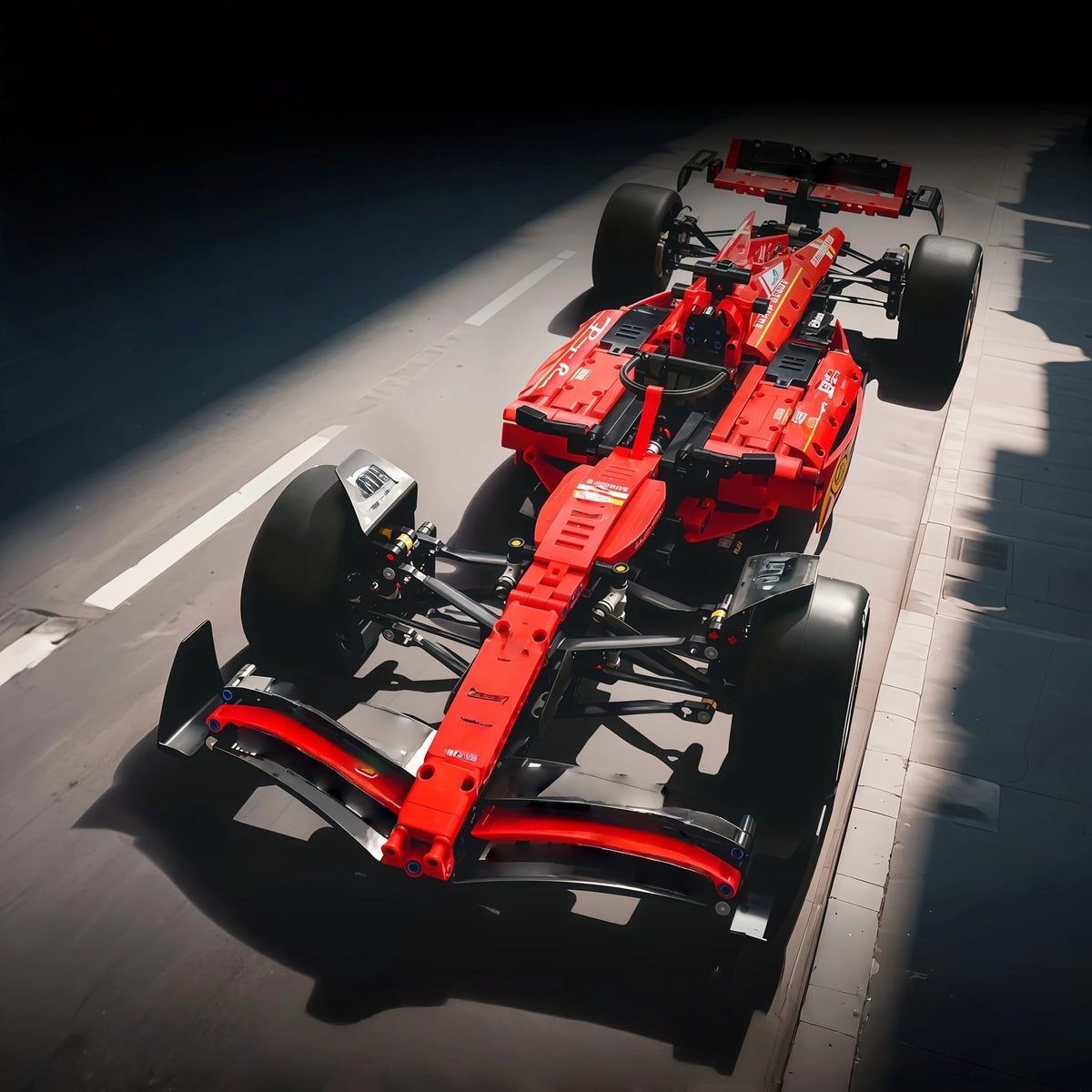 1361PCS Technical 1:8 Scale SF-24 Red Racing Car Building Blocks Set - MOC Supercar Model Assembly Toy Birthday Gifts