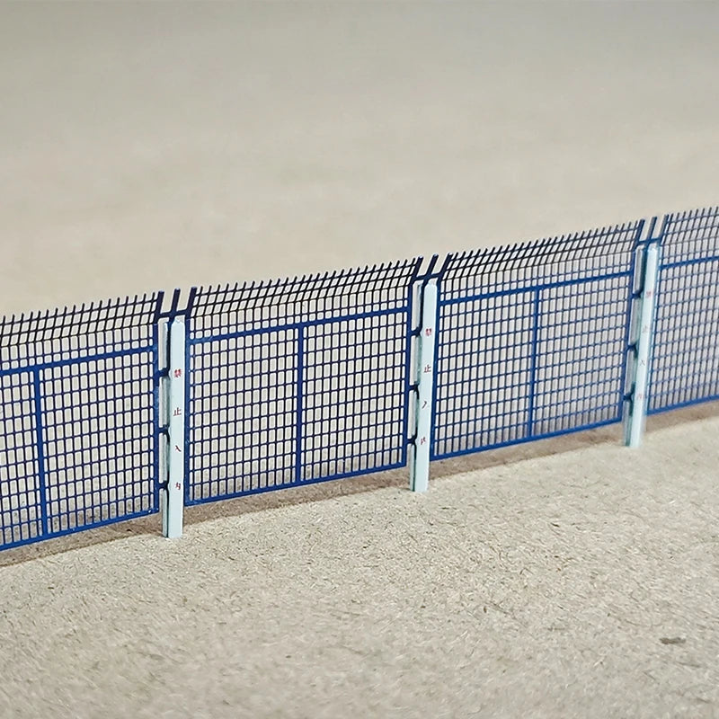 N Scale Metal Protective Fence With 8 Columns Model For DIY Building Fence Wall Sand Table Railway Train Scene Diorama Kit 1PCS