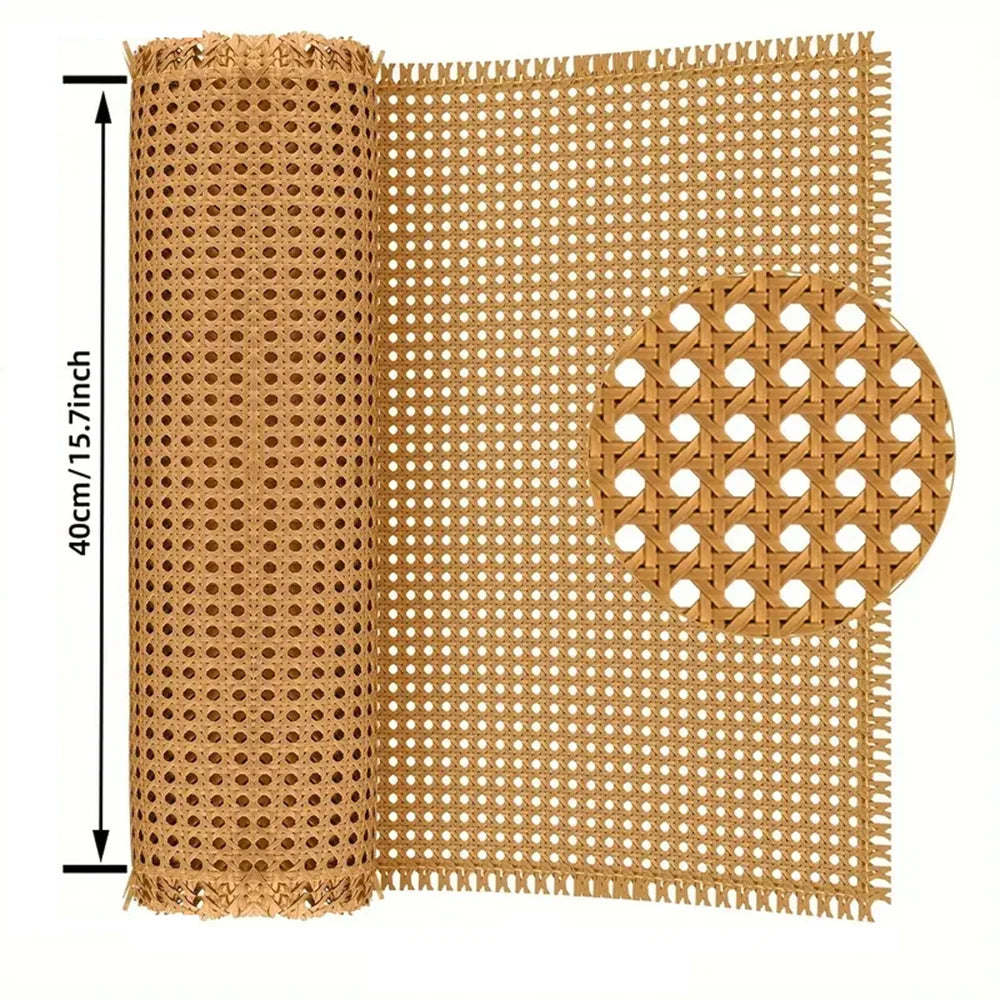 DIY Handwoven Synthetic Poly Rattan Webbing Roll Faux Cane Mesh Open Weave Plastic for Home Decor Projects
