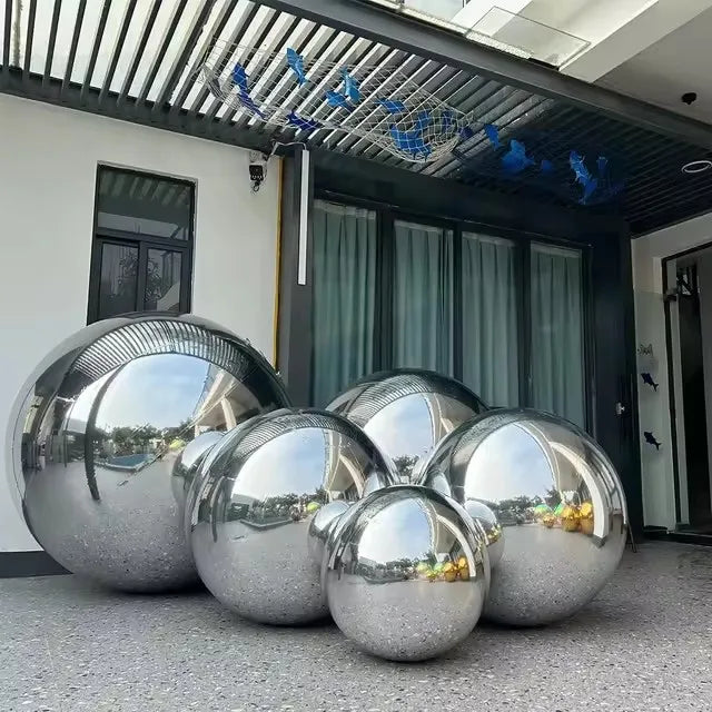 Giant Inflatable Mirror Christmas Ball Decoration — Large, Shiny, Reflective Balloon Ornament