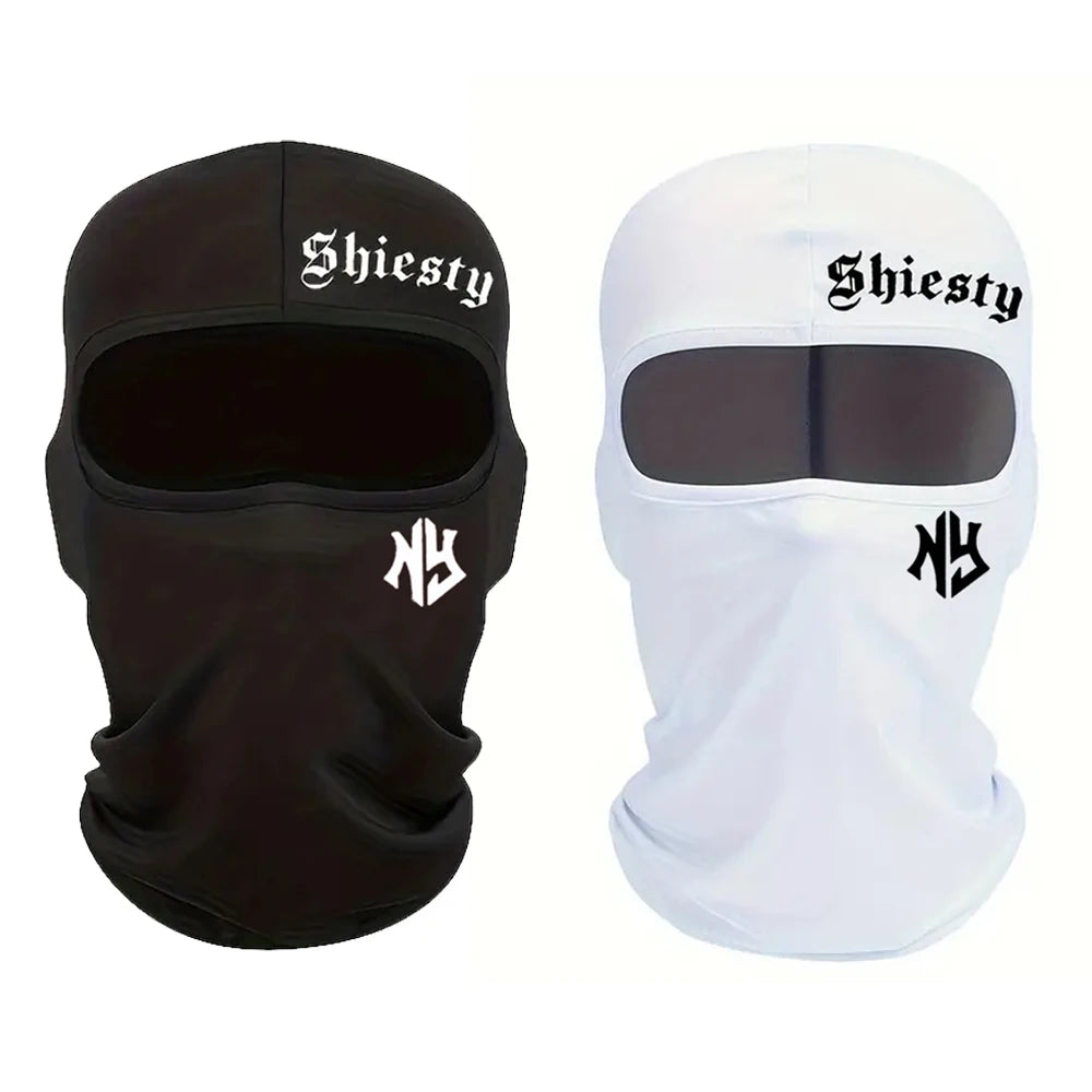 1/2/3/4pcs Simple Shiesty Print Balaclava Mask Hat, UV Protection Headgear For Outdoor Sports Cycling And Skiing