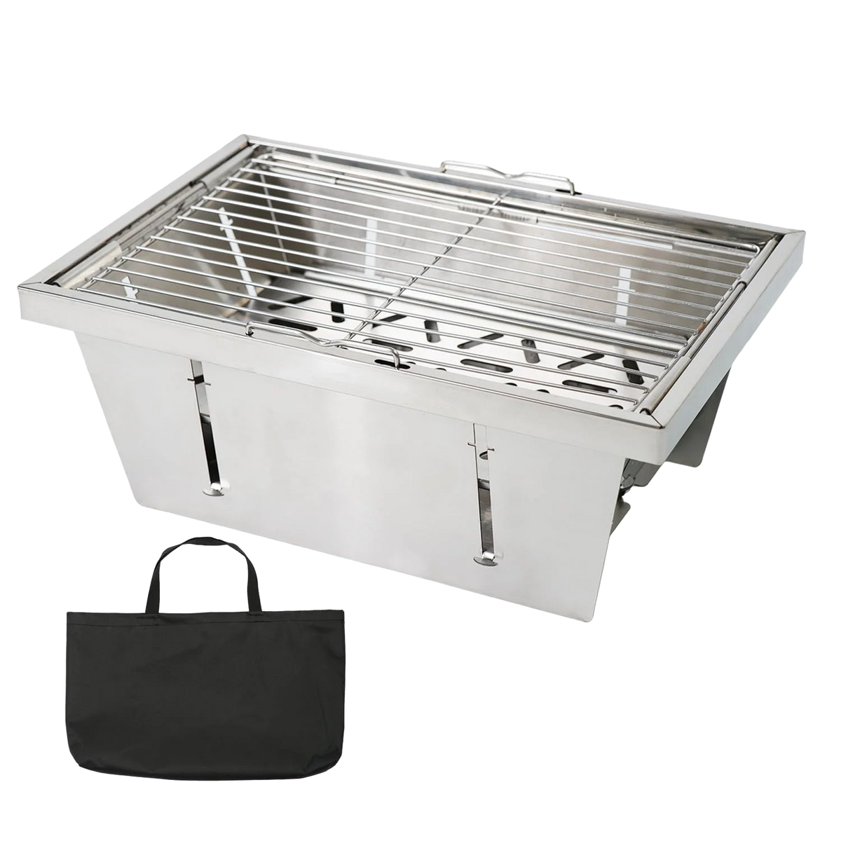 Pandatour Camping IGT 1unit Barbecue Grill Easy Equiped Folding Stainless Steel Barbecue Grill Removable Portable Hiking