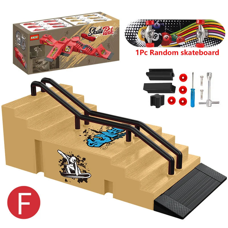 Finger Skateboard Children Toys Finger Sports Field Training Props Park Ramp Railings Slope Model Finger Skateboard Games