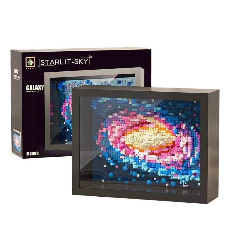 WIth Box World-famous Art Painting sunflower Van Gogh The Starry Night Galaxy Kanagawa 3D Diamond Building Block Toy Kids Gift