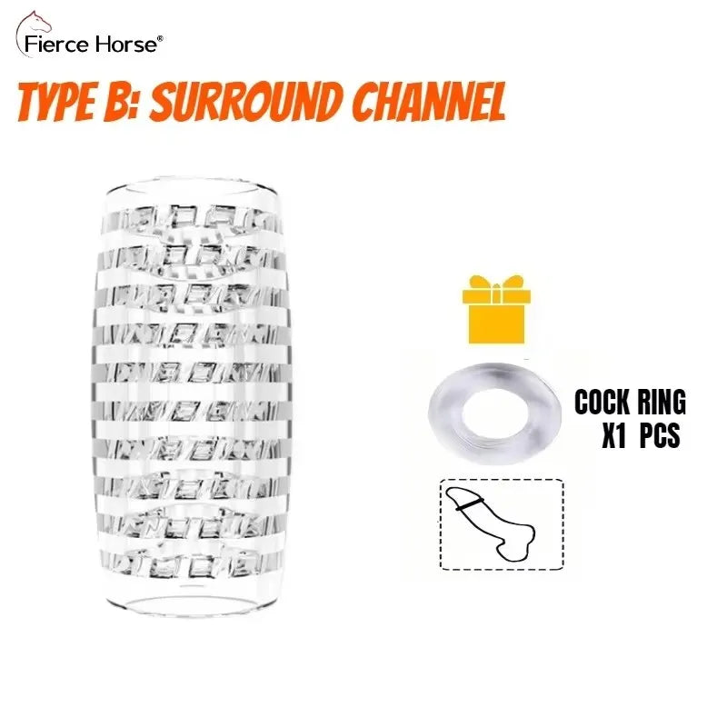 Male Masturbator Glans Exercise Sucking Pocket Pussy Transparent 9cm Masturbation Cup Penile Massager Sex Toys for Men Blowjob