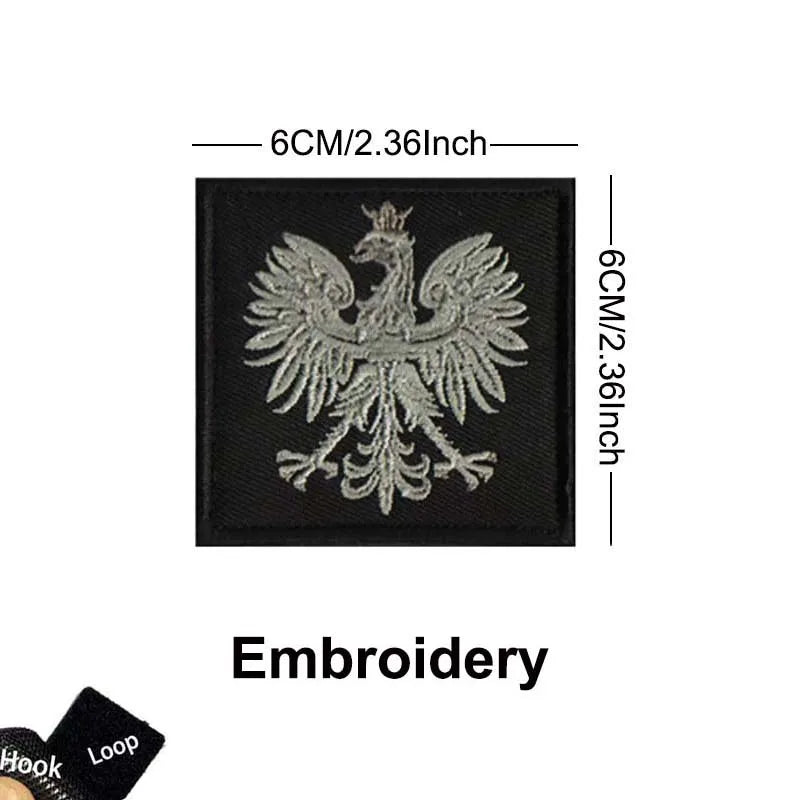 Poland Flag Polish Eagle Clothes Applique Morale Emblem Embroidery Patches,IR Reflective Badge Tactical Sticker For Backpack,Hat