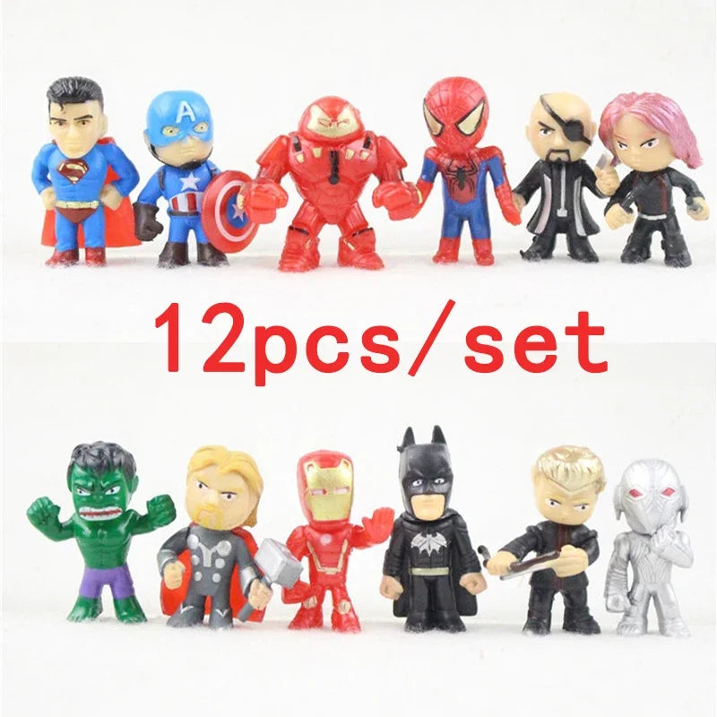 Capsule Toys the Avengers Hulk Thor Spider Man Venom Captain Decoration Collection Action Figure Toy Xmas Fans Gift