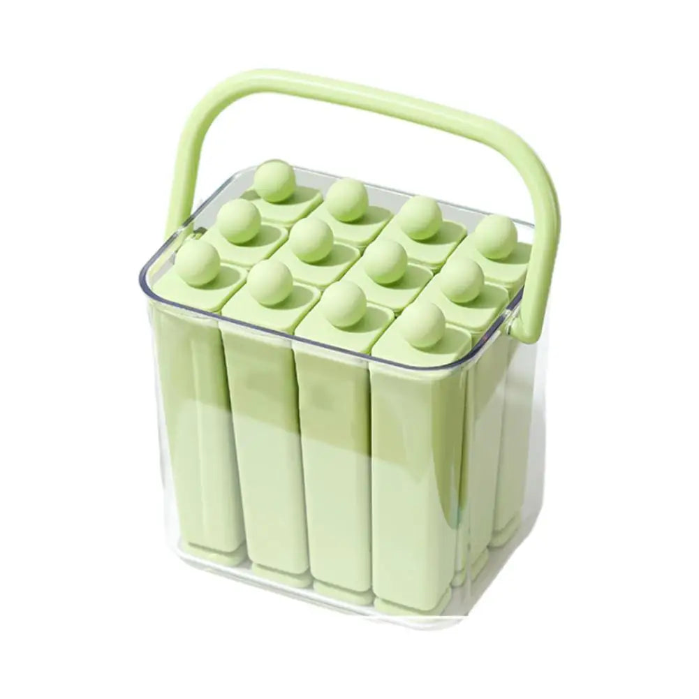 Food Grade Silicone Ice Pop Mold Ice Tray With Lid Handle Diy Juice Coffee Easy Release DIY Popsicle Jelly Frozen Dessert Making