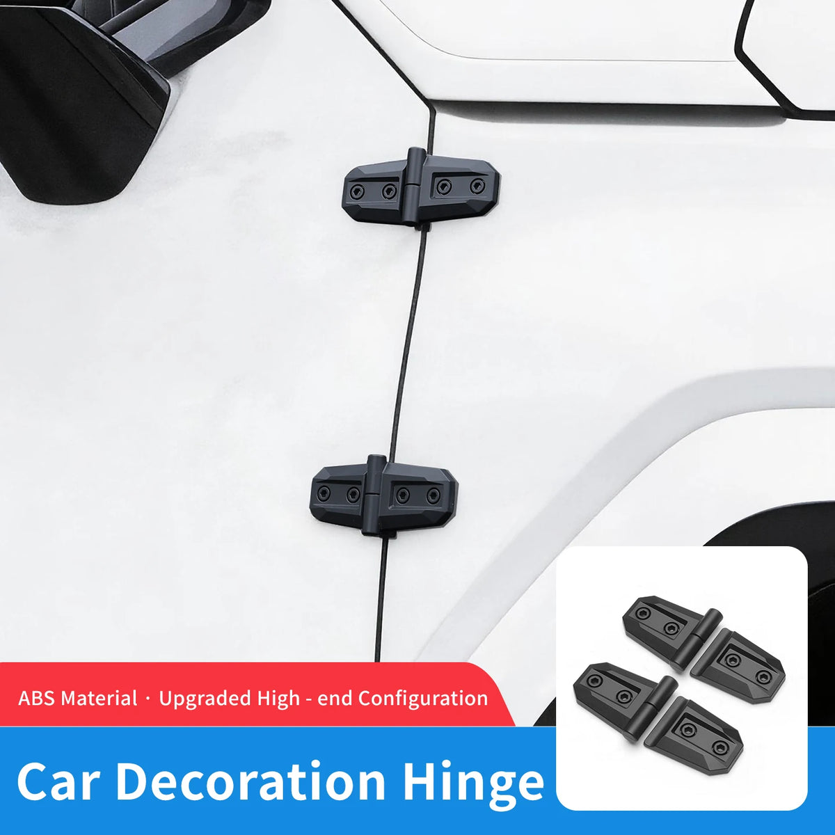 2Pcs ABS Car Engine Hood Door Hinge Decoration Cover Trim For Suzuki Jimny JB64 JB74 2018-2022 Exterior Styling Accessories