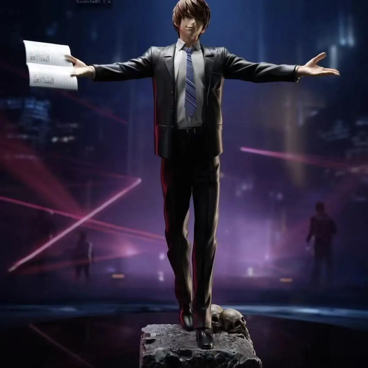 Death Note Yagami Light Figure, Suit-Wearing Statue Model with Open Arms, Death Note Anime Merchandise, Decorative Gift, Collectible Statue