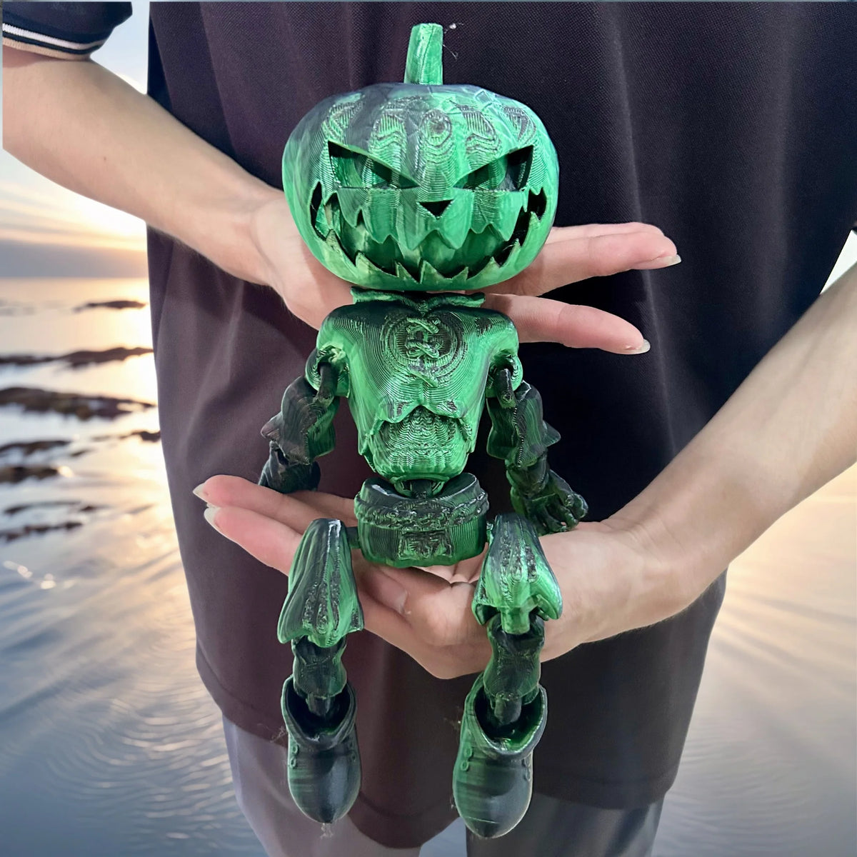 3D Printed Pumpkin Man Moveable Joints Animal Model Home Desktop Decoration Ornament Gift Collectible Figurine 2 PCS 26.5cm/10.43in, 16.5cm/6.5in