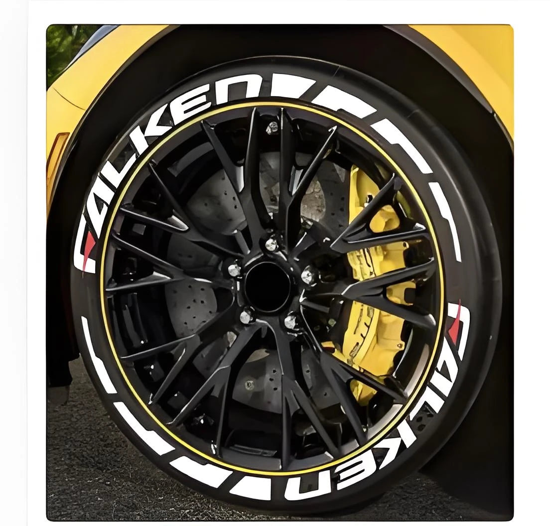 8pcs/lot Car Tire Decor Stickers Car Tuning Universal 3D Permanent PVC Joined Stickers Car Sticker for 4 Wheels Decals