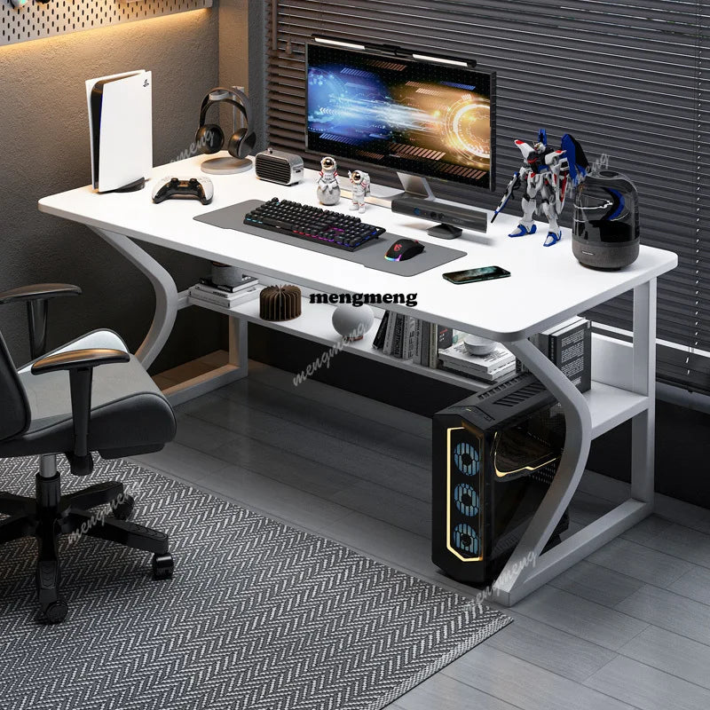 Study Modern Office Desk Computer Storage Shelves Design Minimalist Office Desk Bedroom Standing Escrivaninha Trendy Furniture