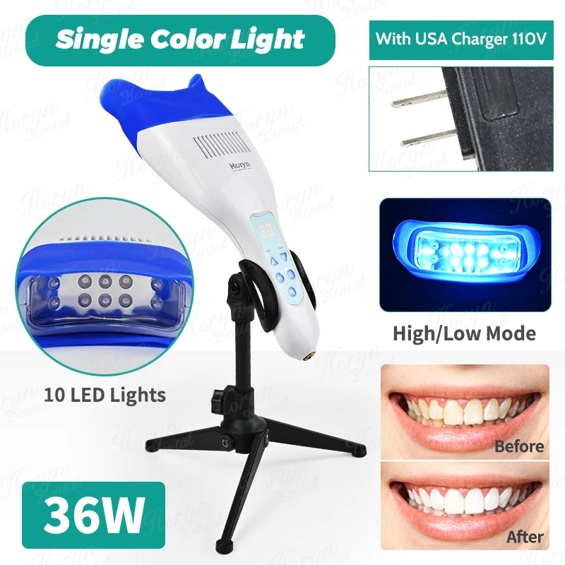 10 LED Dental Hand Held Type Portabl Teeth Whitening Accelerator 36W Mini Dental Teeth Whitening Light Lamp Bleaching Unit
