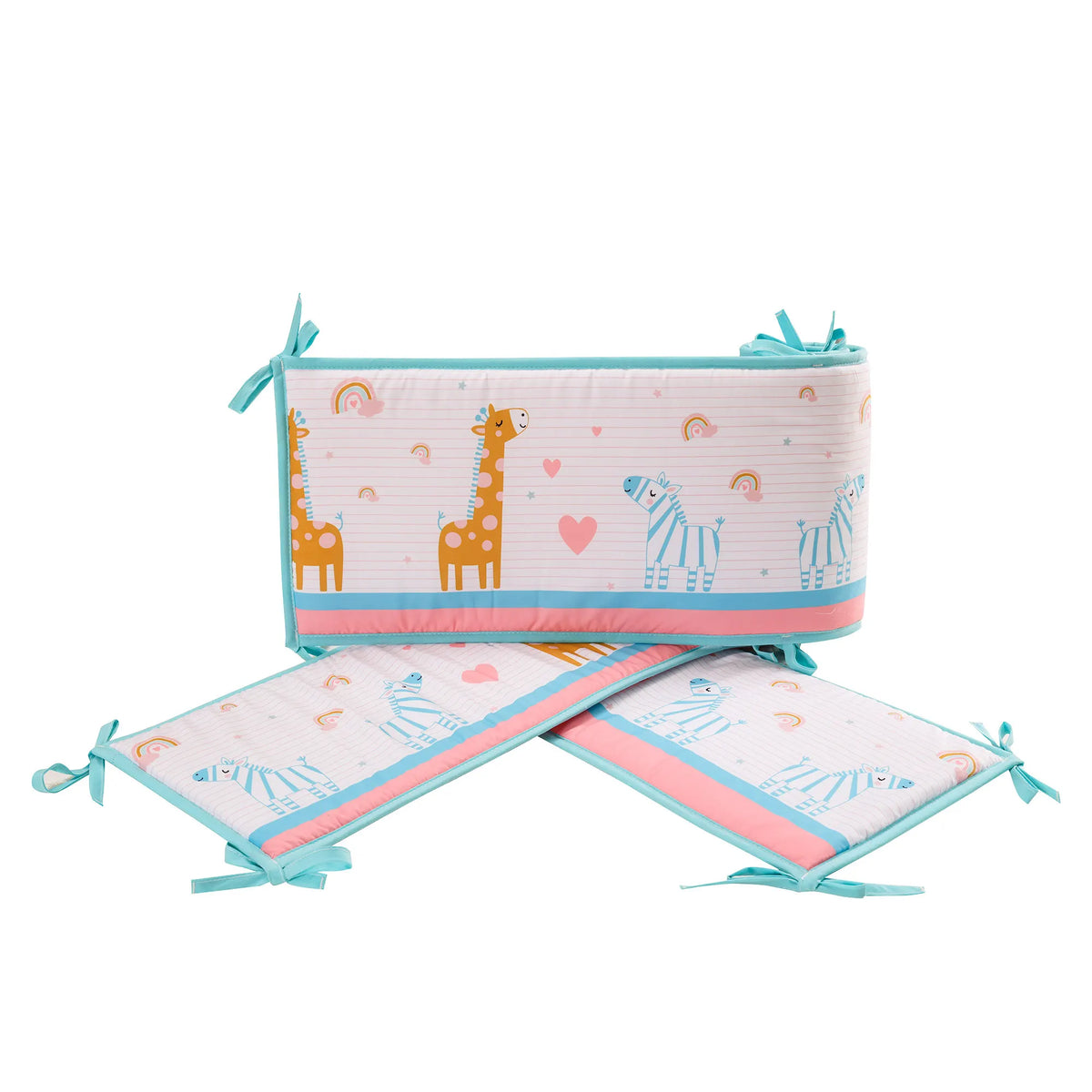 Crib Rail Cover Set and Baby Crib Liner Baby Bumperless Crib Cot Protector Infant Bebe Bedding Set