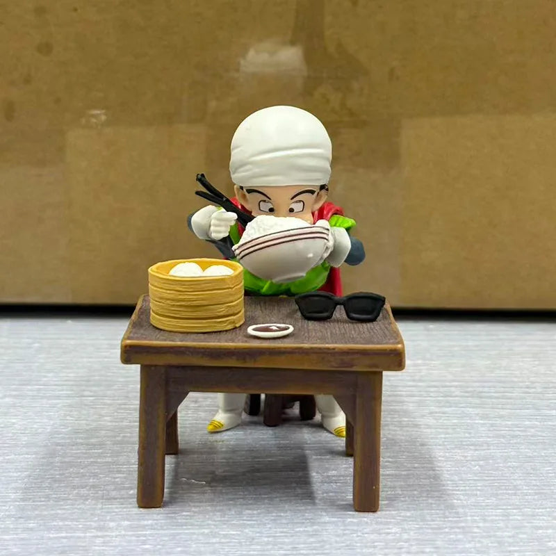 Dragon Ball Z Vegeta Figure Son Goku Son Gohan Kuririn Android 18 Eating 8cm Pvc Action Figures Collection Model Toys Gifts
