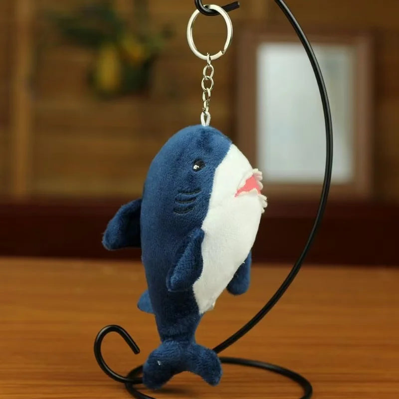 Shark Plush Keychain Blue Grey Purple Mix Kawaii Stuffed Animal Toys Backpack Charm Boys Girls Kids Unique Design Birthday Gifts