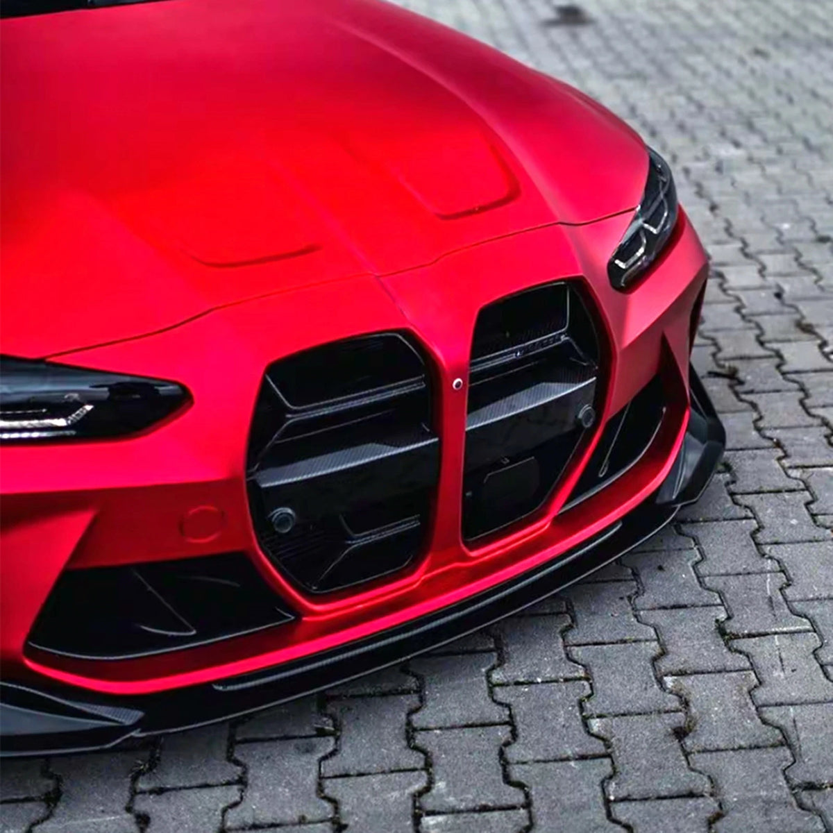 For BMW M3 G80 M4 G82 Front Bumper Spoiler Lip 2021 2022 2023 Carbon Fiber Look/Gloss Black Car Lower Splitter Lip Protector Kit