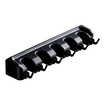 Wall Mounted Mop Holder 3/4/5 Position Multi-Functional Broom Hanger Shelf Kitchen Storage Home Black Plastic Mop Holder