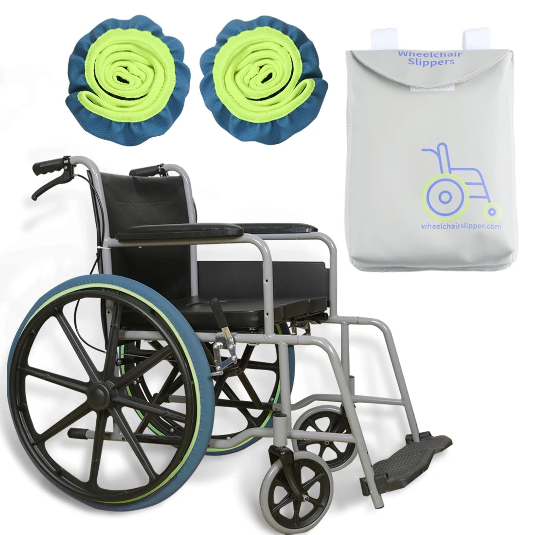 Ehucon Wear-Resistant Wheelchair Slippers Wheelchair Accessories Tire Cover to Protect Floor Carpet,Multiple Sizes Wheel Cover