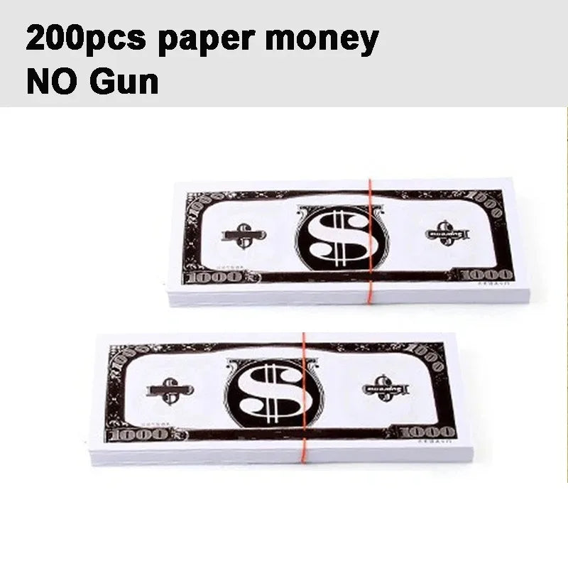 Shoot Money Gun Toy Funny Party Game Banknote Shoot Pistol Paper Money Wedding Birthday Decoration Shooter Throwing Toys Kids