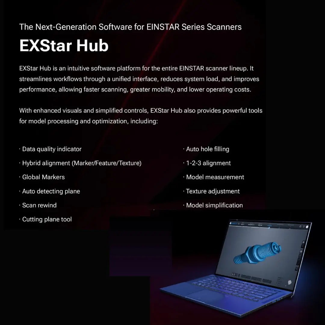 SHINING 3D Scanner EINSTAR 2 Wireless 3D Scan High Accuracy Support Marker-Free Scanning 17 Blue Laser Line/NIR Light