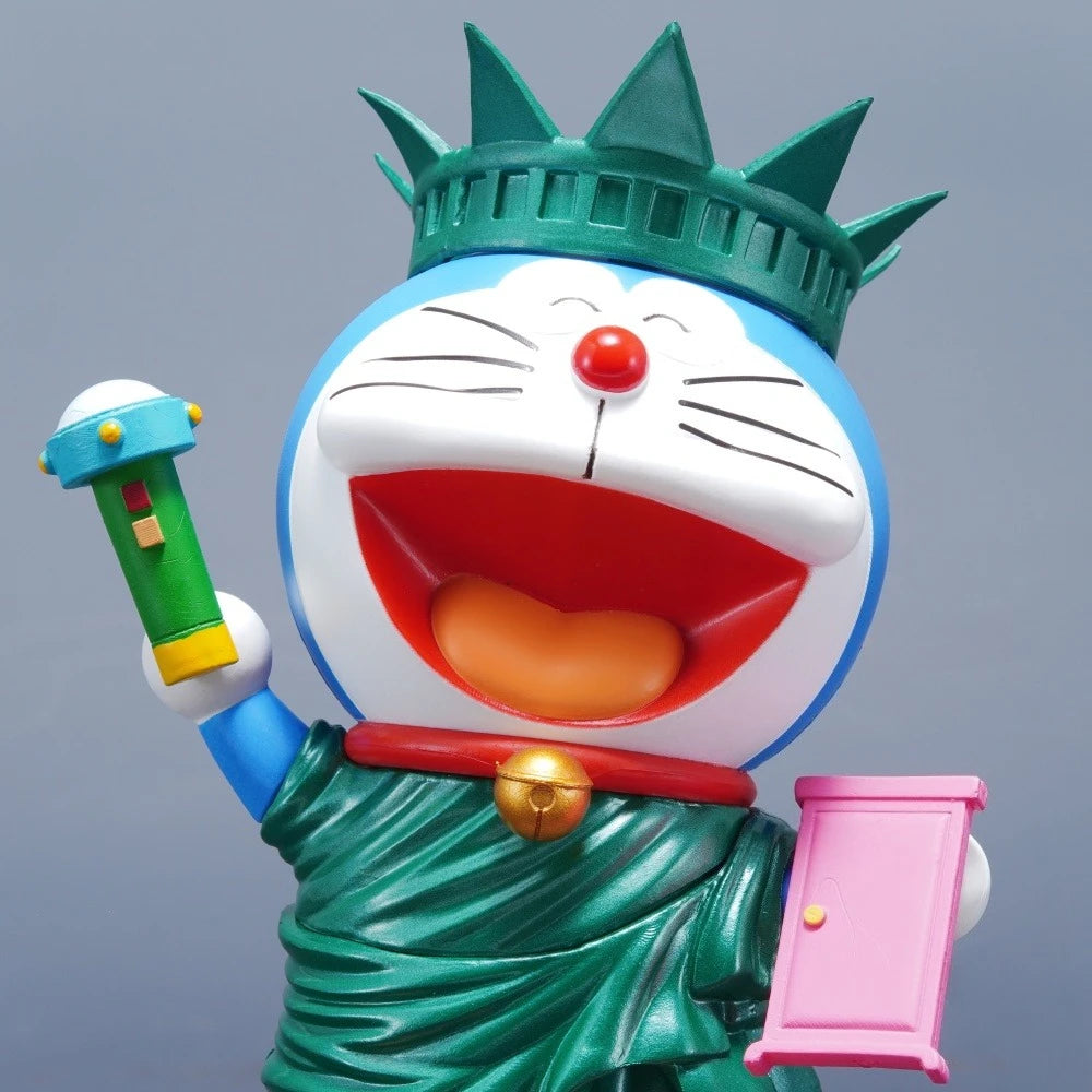 20cm/7.87in Anime Doraemon Figure Doraemon Cosplay Statue of Liberty Action Figures Pvc Statue Collection Model Toys Gifts