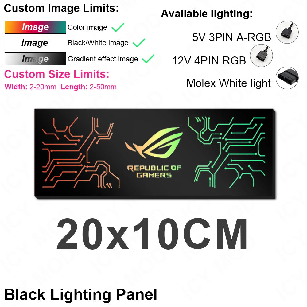 Chassis RGB Panel PC Case Shroud Customize ARGB DIY VGA Backplate Cabinet Cover Colorful AURA SYNC MOD Plate Computer Cases 5V