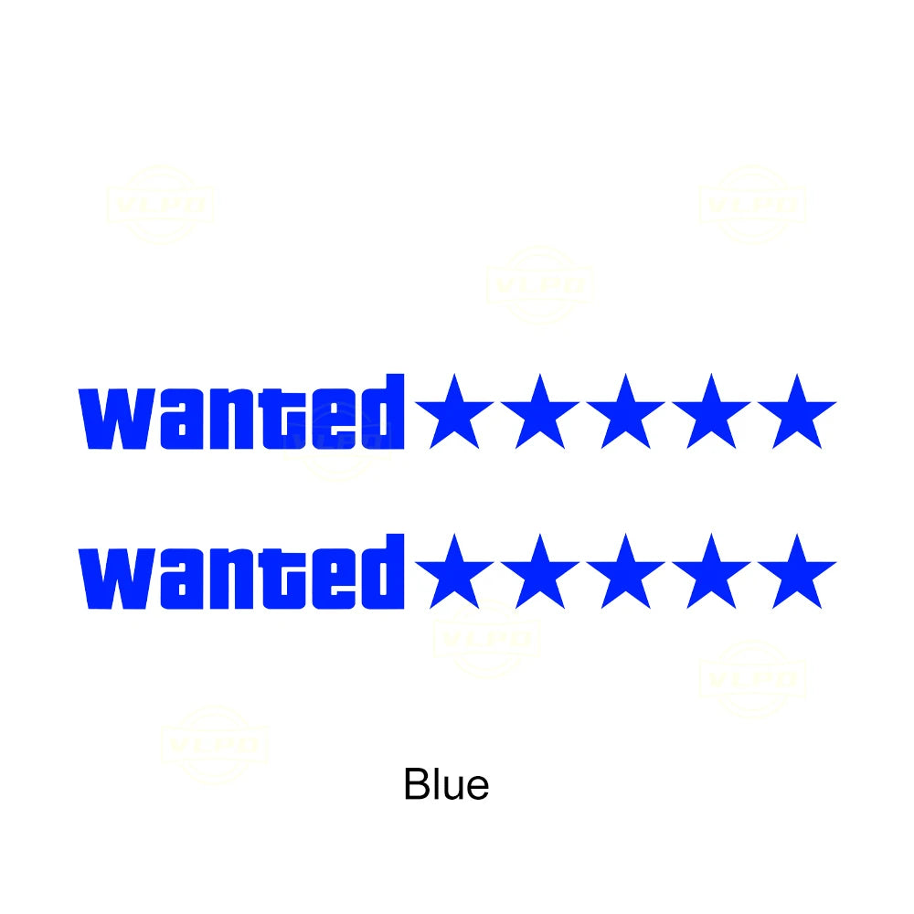 2pcs Motorcycle Glow Stickers Wanted 5 Stars Waterproof Decal for Motorbike Front Fairing Tail Box Side Boxes Decor Accessories