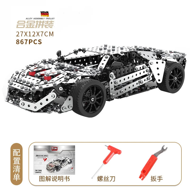 3D Metal Building Block Fighter Aircraft Model Assembly Jigsaw Toy Alloy RC Engineering Vehicle Gift Adult Assembly
