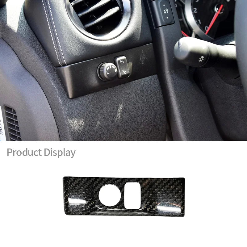 Real Carbon Fiber Trim Car Side Mirror Control Panel Decorative Cover Fit For Nissan GTR R35 2008-2016 Car Interior Accessories