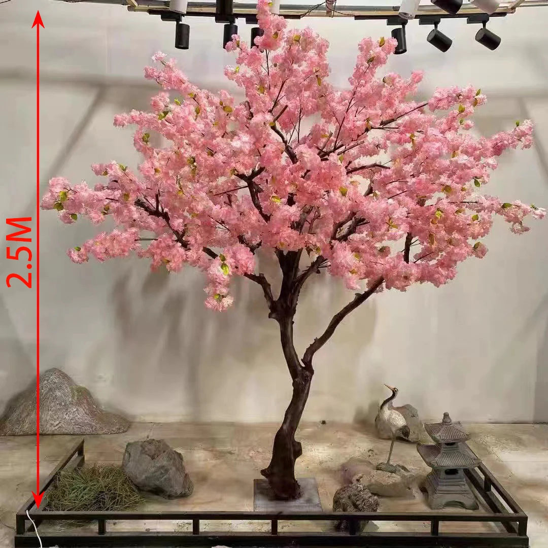 Artificial Cherry Blossom Tree, Large Fake Tree, Peach Blossom Tree, for Garden, Wedding, Hotels, Christmas & Home Deco