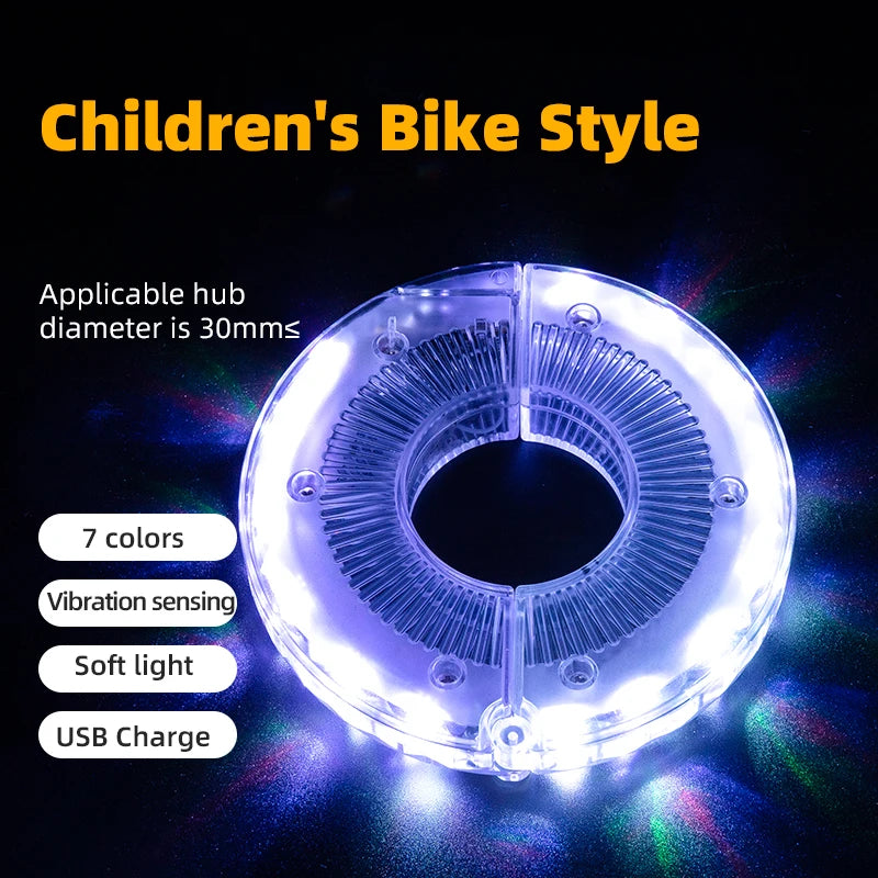 ROCKBROS Bicycle Wheel Light Smart LED Light 1PCS Warning Light 7 Colors MTB Bike Light Vibration Sensing Light Bike Accessories
