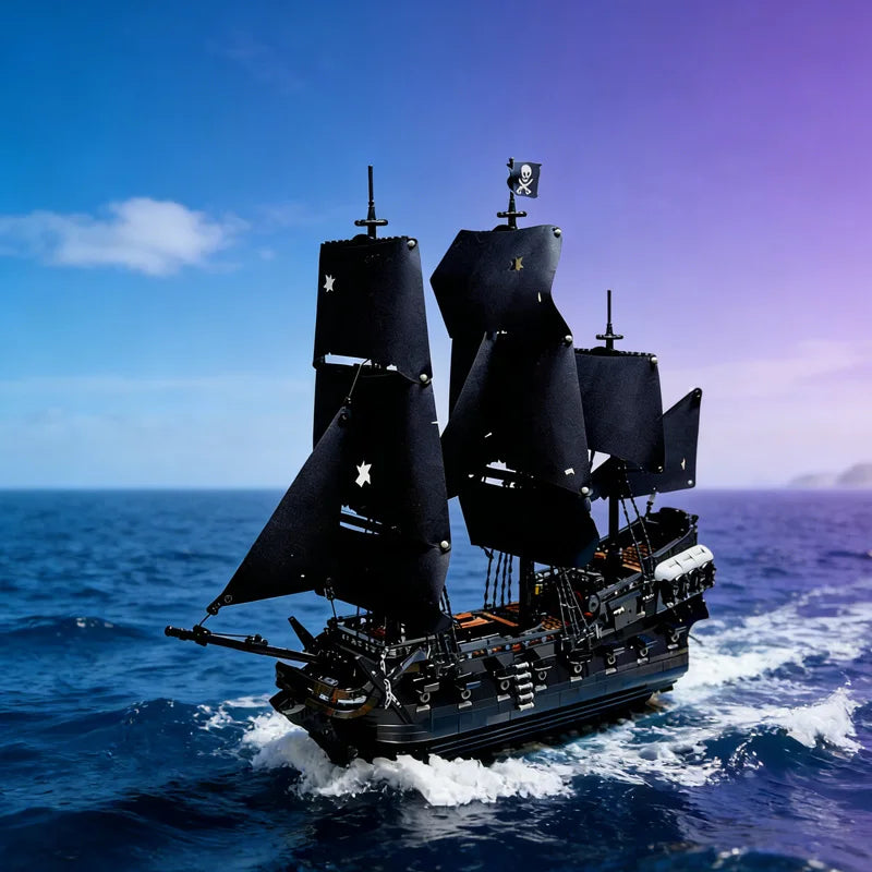 In Stock Pirate Captain Ship MOC Building Blocks Model Home Decoration Adventure Collectible Bricks Ornament Birthday Gift