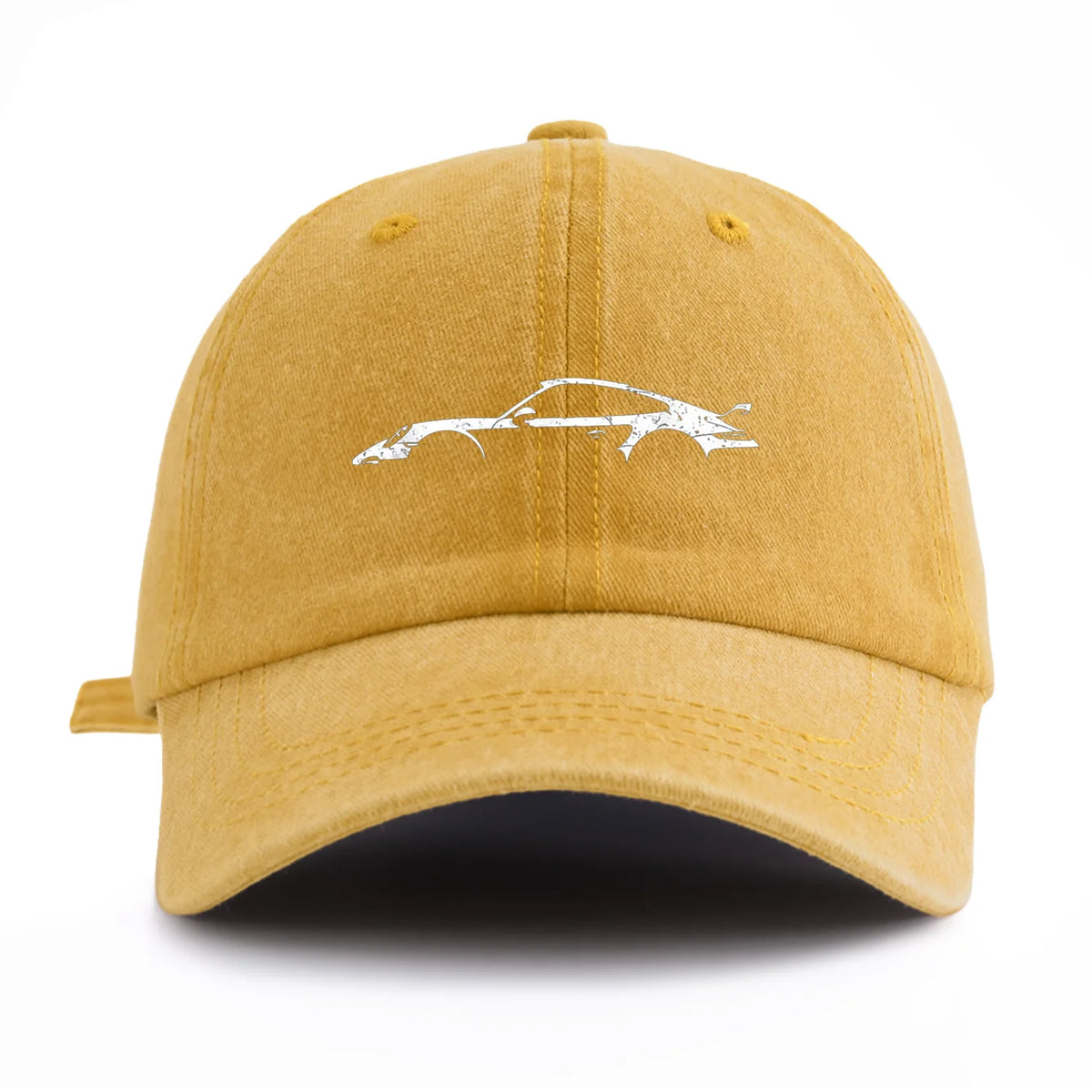 1pc car Print Washed Baseball Cap for Adults, Minimalist Retro Style Casual Soft Adjustable Dad Hat, Perfect As Gift