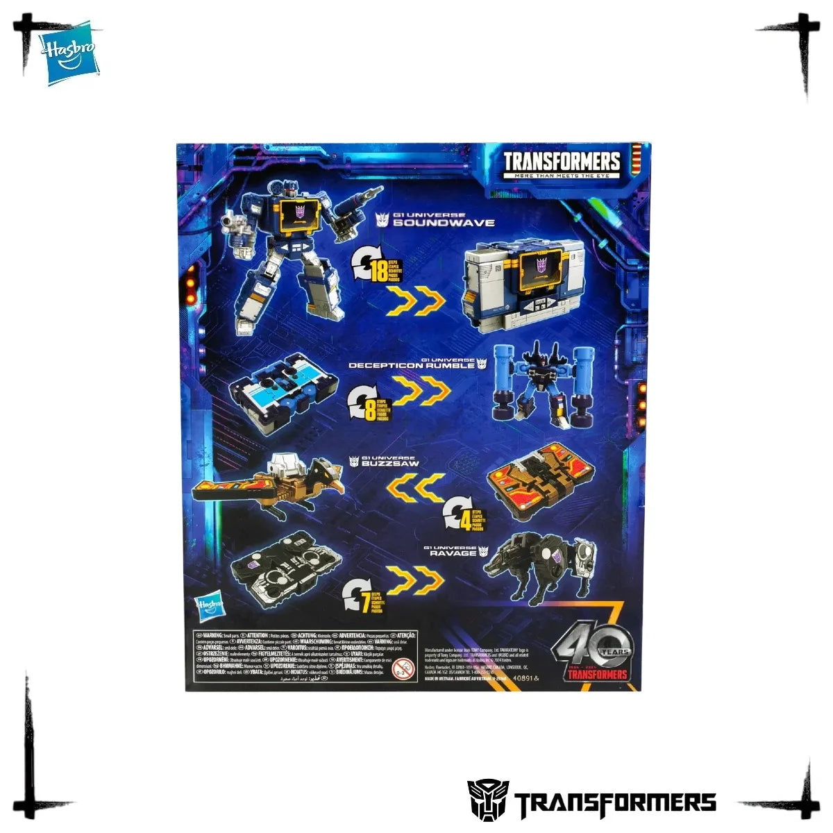 Anniversary Hasbro Transformers G1 Soundwave with 3 Cassettes Rumble Buzzsaw Ravage Transform Robot Action Figure Toy