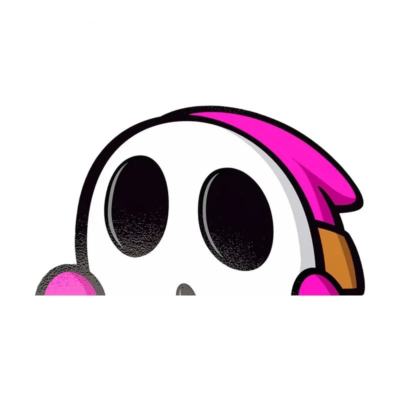 Car Stickers Cartoon Shy Guy Peeker Chibi Big Head Decal JDM Window Car Bumper Graffiti Decoration