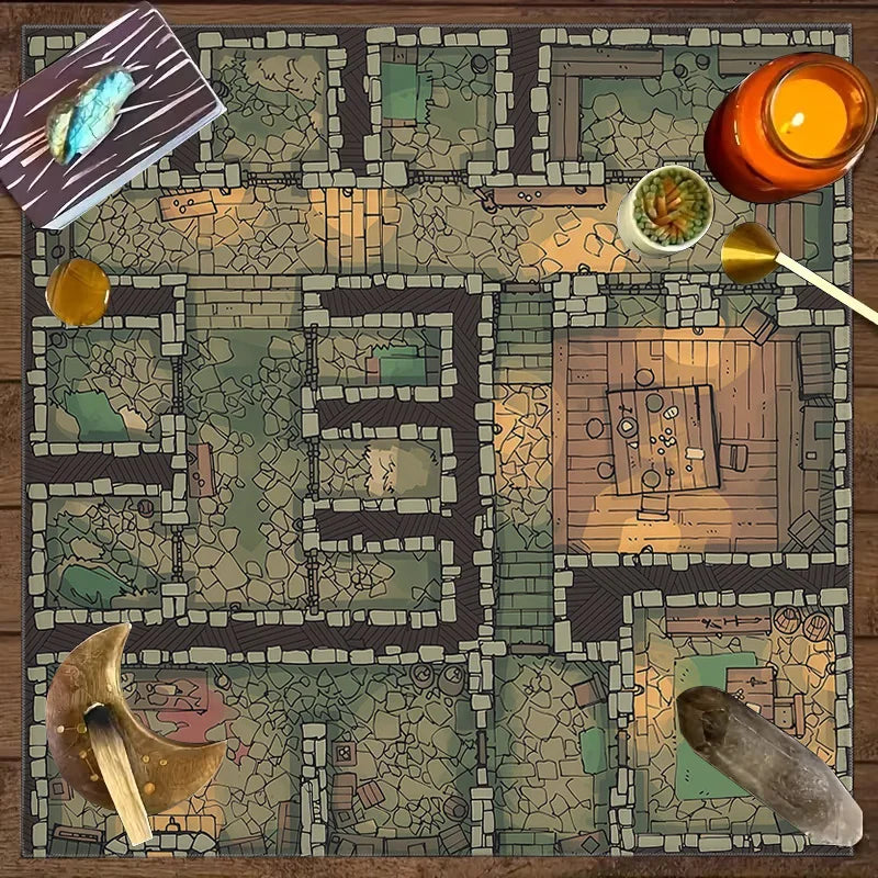 1pc Dungeon Maze Game Tablecloth – Fantasy RPG Mat for Board Games, D&D & Home Decor 50x50cm 90x90cm