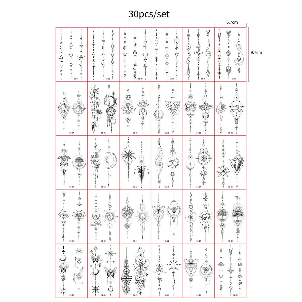 30 Sheets Small Fake Tattoos for Men Women Waterproof Spider Skull Snake Animal Temporary Tattoos for Hand Arm Body Decor
