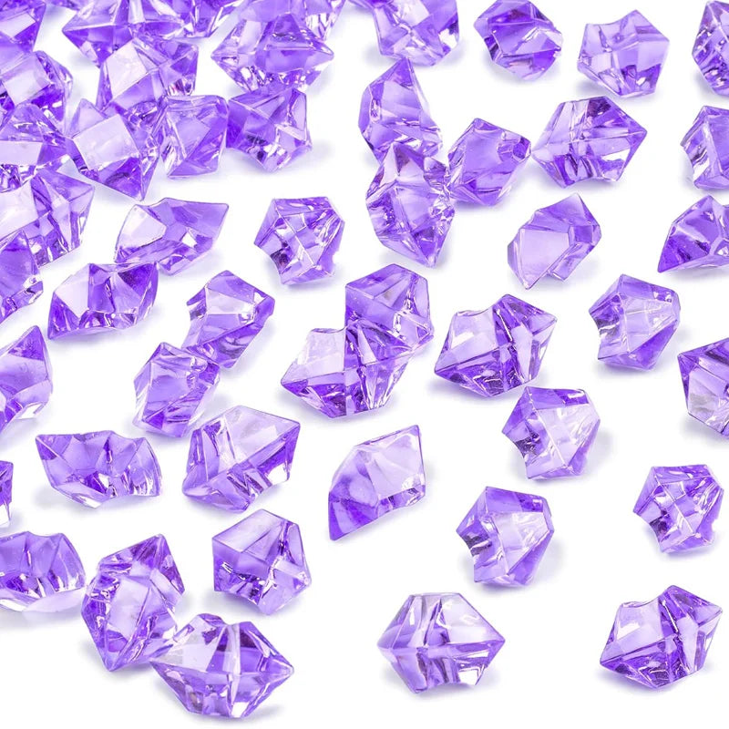 100Pc Blue Pebbles for Decorative Stones and Crystals Plastic Fake Gem Stones Acrylic Ice Rocks Crushed Diamond Stone Home Decor