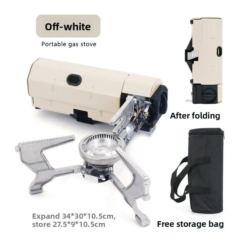 Portable Windproof Cassette Stove, High Power Outdoor Gas Burner for Camping Picnic BBQ Home Kitchen Cooking