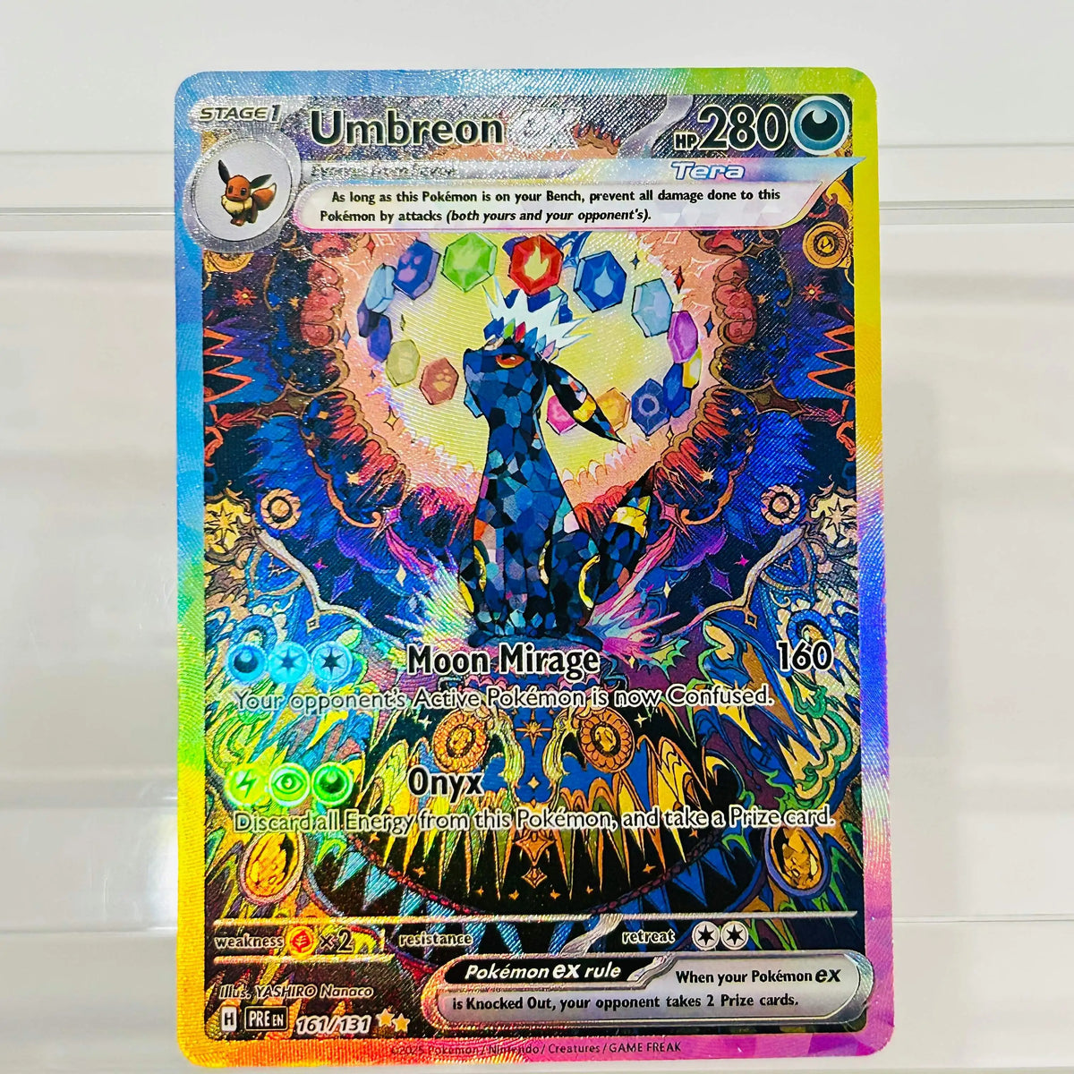 Eevee ex 167/131 English Version DIY Holographic Texture Card Collectible Grade Premium Anime Collection Card