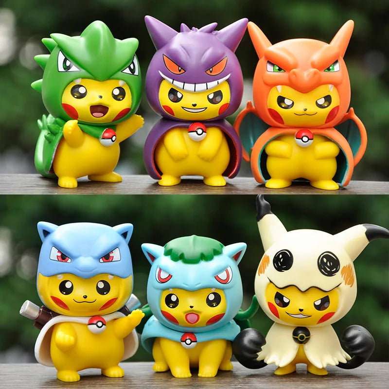 Poke Cartoon wacky Pikachu Snorlax Psyduck Gengar Anime Figure Blind Box Toys