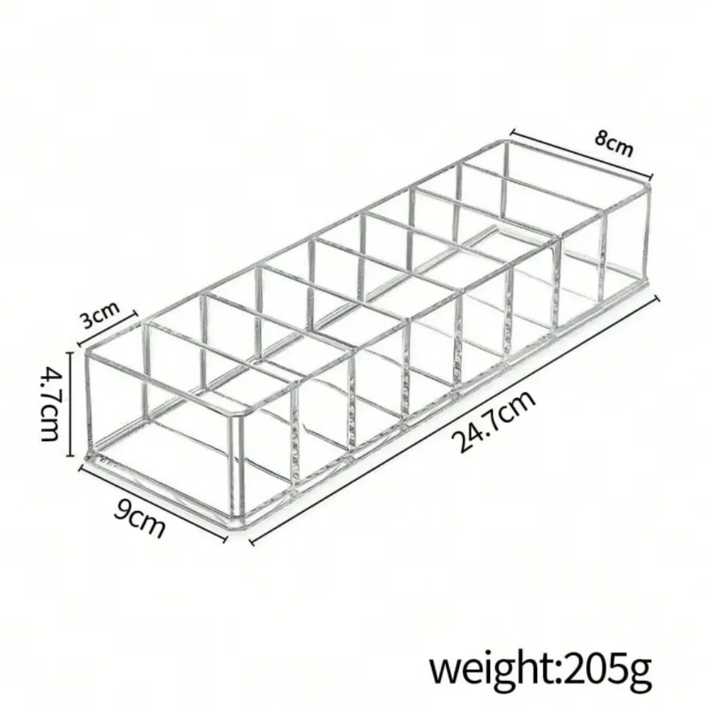 8grid Lipstick Storage Box Nail Care Storage Box Dust-Proof desktop Cosmetics Nail Polish Transparent Lipstick Storage Rack Nail