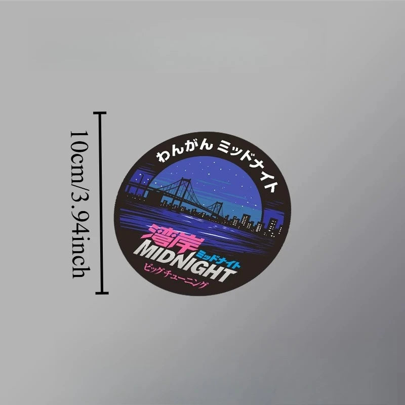Midnight Club Wangan JDM Racing Sticker Set 2 Styles Japanese Kanji Pink Purple Night City Waterproof Vinyl