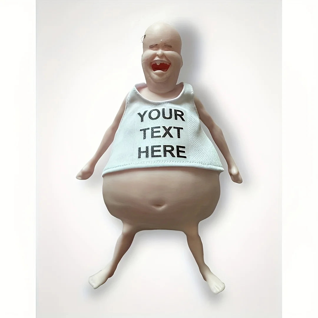 Funny Belly Doll - with Expressive Eyes & Fluffy Ears Easy-Clean Silicone Material for Adult Party Decor, Quirky Home Decoration
