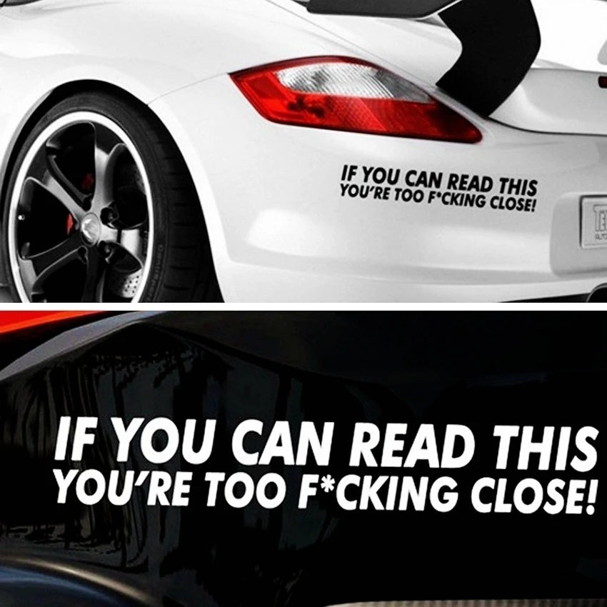 20 * 3CM 2pcs If You Can Read This You Too Close Car Decal Sticker