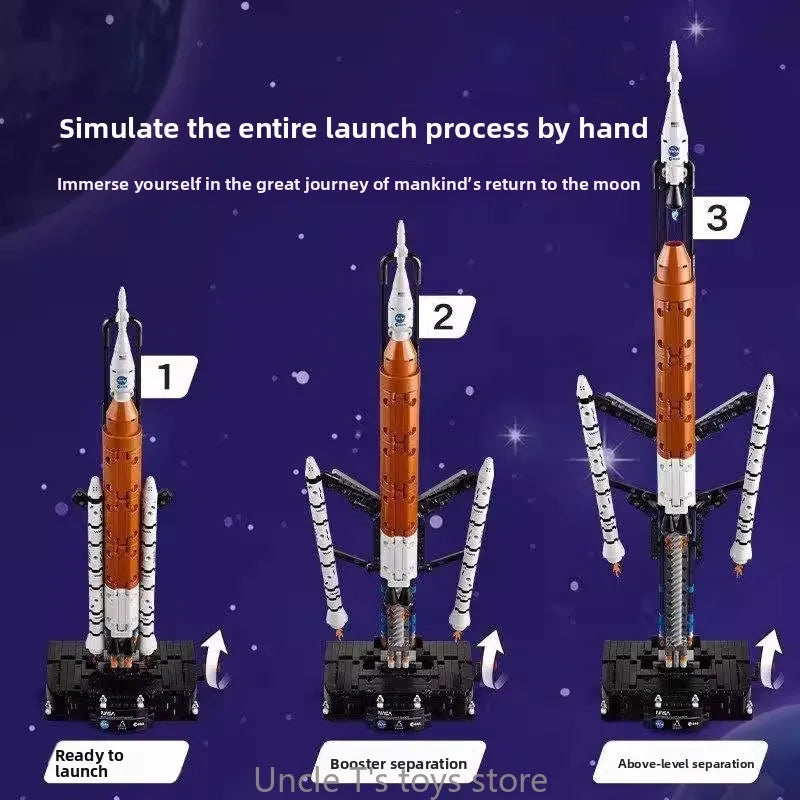 Artemis SLS Rocket Building Blocks 632Pcs High Quality Sci-Fi Moon Exploration Model Kit for Adults Educational Construction Toy